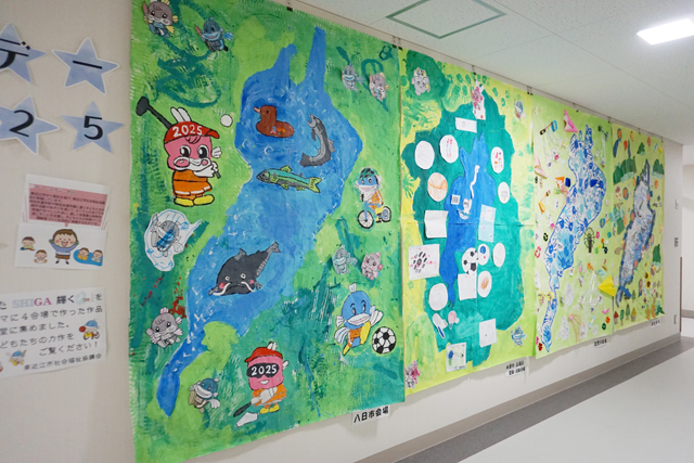 障がいのある子どもたちが制作 国スポ・障スポ開催記念「大きな作品」
