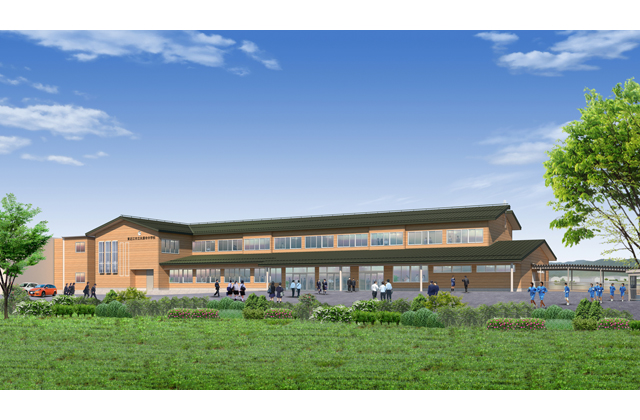 永源寺中 普通教室棟は来年3月完成