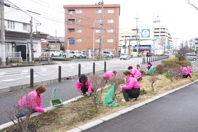 八日市コミセン周辺で美化活動 八日市商工会議所女性会
