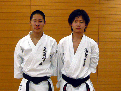 近畿大会へ荒川道場から前野くんと荒川くん