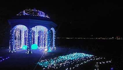 水をテーマにライトアップ「光せせらぐ冬の庭」