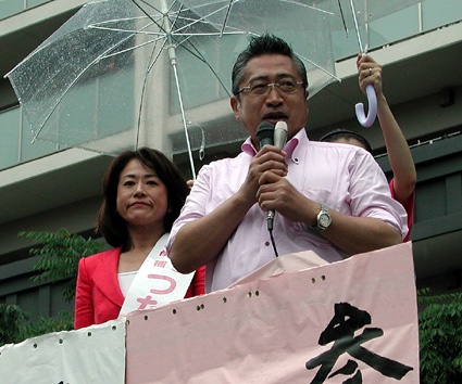 みんなの党の渡辺代表、滋賀県入り 比例で前県議・蔦田氏支持訴える