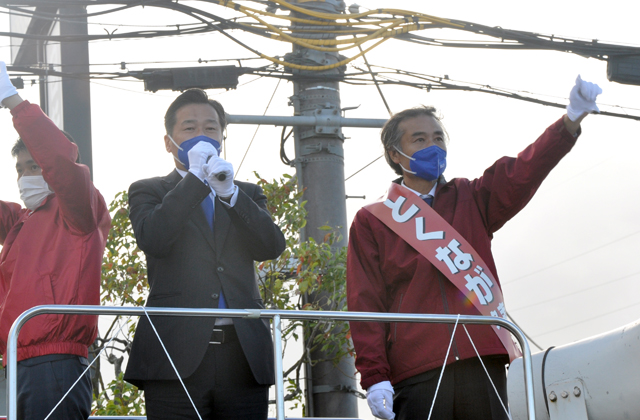 衆院選　与野党一騎打ちの4区　党幹部が応援演説奔走