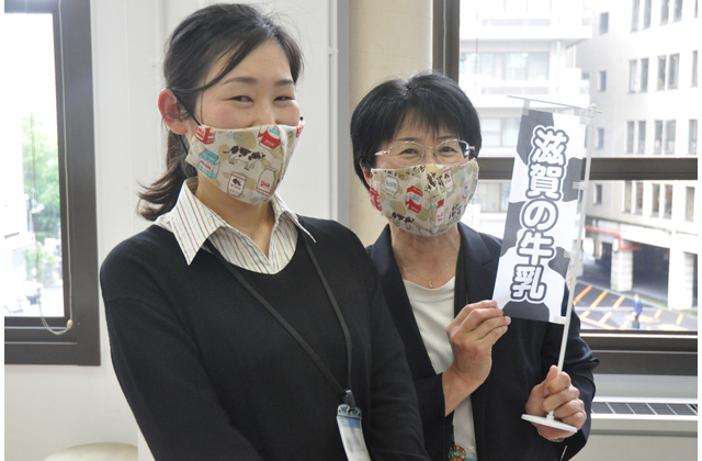 手づくりマスクで県農水産品ＰＲ