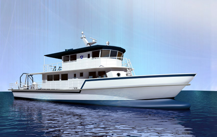 県が来年1月竣工に向け新水質実験調査船を建造中