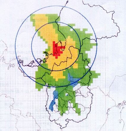 原発事故　放射性物質拡散予測