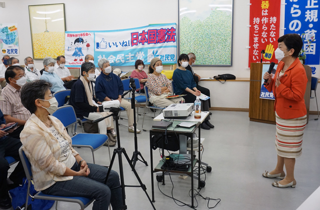 社民党県連 福島党首がトークイベント