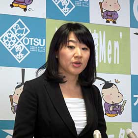 来年1月の大津市長選　越市長が再選の意向表明