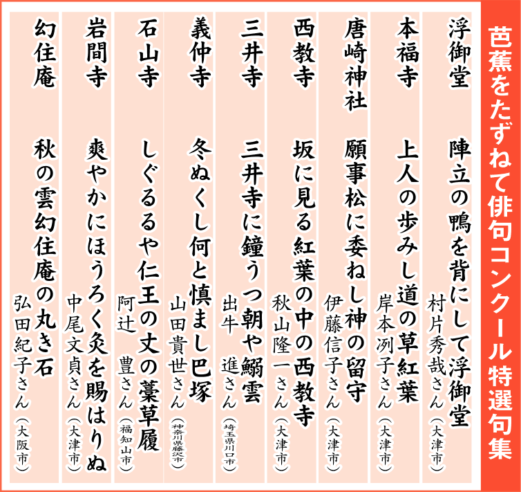 芭蕉をたずねて俳句コンクール