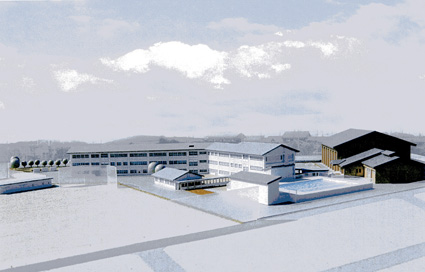 来春完成へ改築着工 船岡中学校新校舎