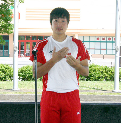 ガンバレ森本選手!竜王町で壮行会