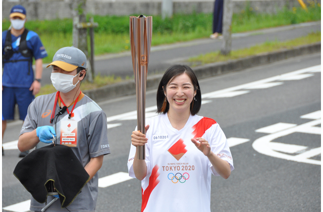 日野町初の夏季五輪聖火　平和のともしびを勇気に