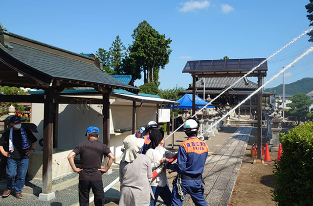 まちかど記者クラブ 裸まつりの薬師堂で防災訓練