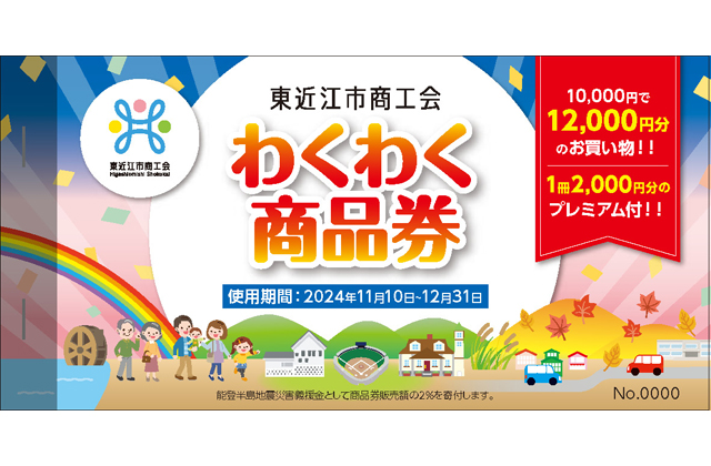 20％のプレミアム付きわくわく商品券