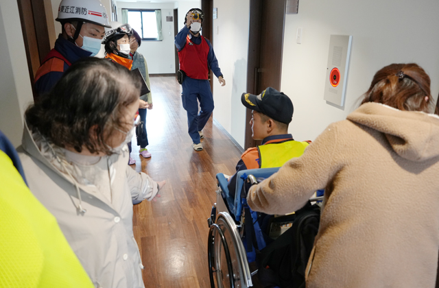 春の火災予防運動 福祉施設と消防署が合同訓練