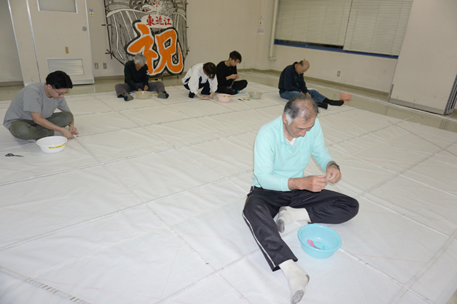 絵柄は開会式で！国スポ・障スポに向け大凧製作中