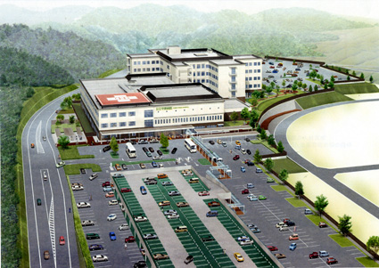 平成24年度開院へ工事進む 地域医療の中核担う公立甲賀病院