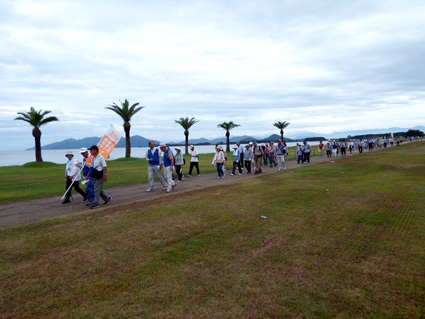 野洲市の老人クラブ健康ウォーク