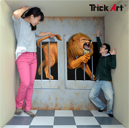 トリックアート楽しく体験