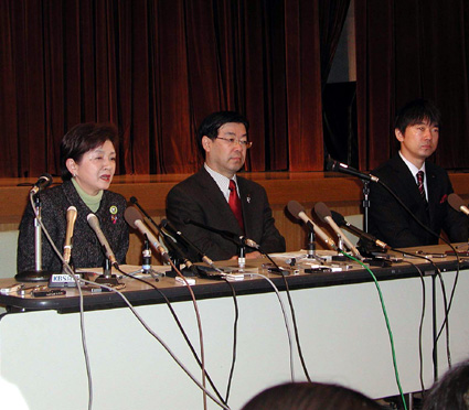 府県知事、大戸川ダム現地視察