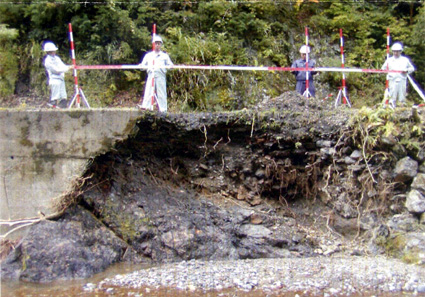 永源寺東部の林道陥没 24カ所で災害復旧工事