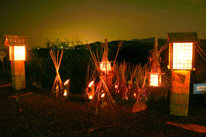 作品展示や環境・景観イベント 西の湖ヨシ造形とヨシ灯り展