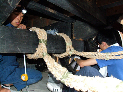 祭人が守る曵山16基　初のカルテ作成中